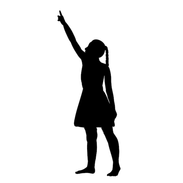 Vector isolated black silhouette girl