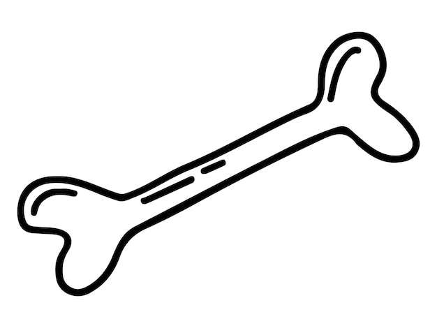 Vettore illustrazione dell'osso isolato vettoriale in stile doodle