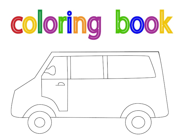 Vector isolated book coloring car