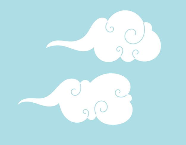 Vector vector isolated cartoon clouds in sky