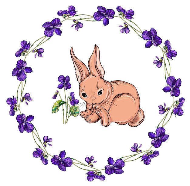 Vector isolated cartoon hare.