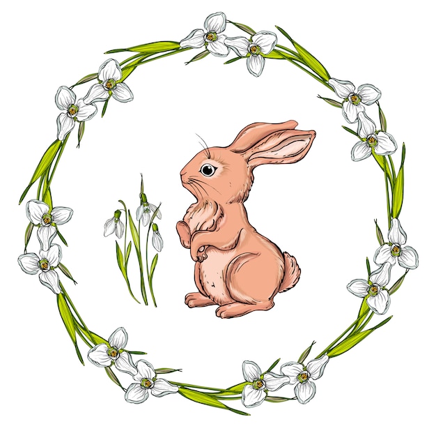 Vector isolated cartoon hare.