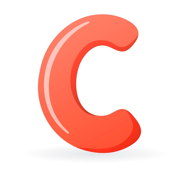 Vector vector isolated cartoon letter c of the english alphabet