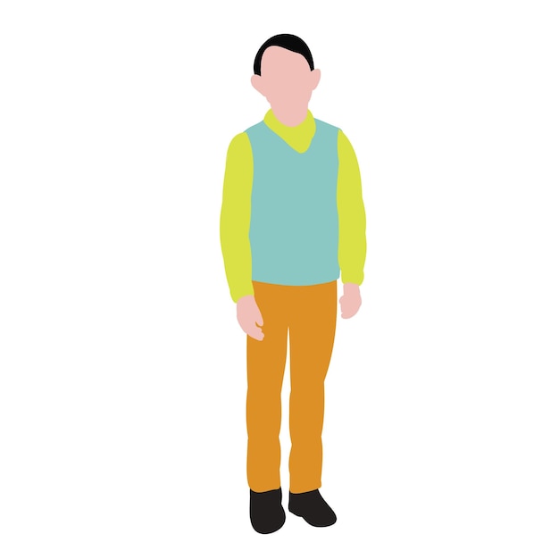 Vector isolated child in flat style friendship boy without a face