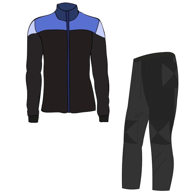 Vector isolated clothes sports jacket and pants