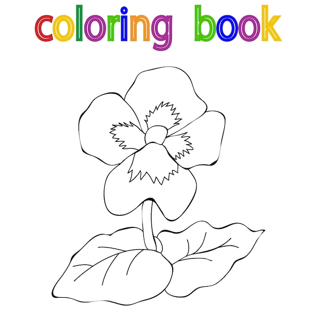 Vector isolated coloring book flowers simple