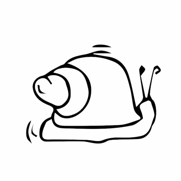 Vector isolated crawling snail line drawing Tiny small simple slow snail contour icon logotype symb