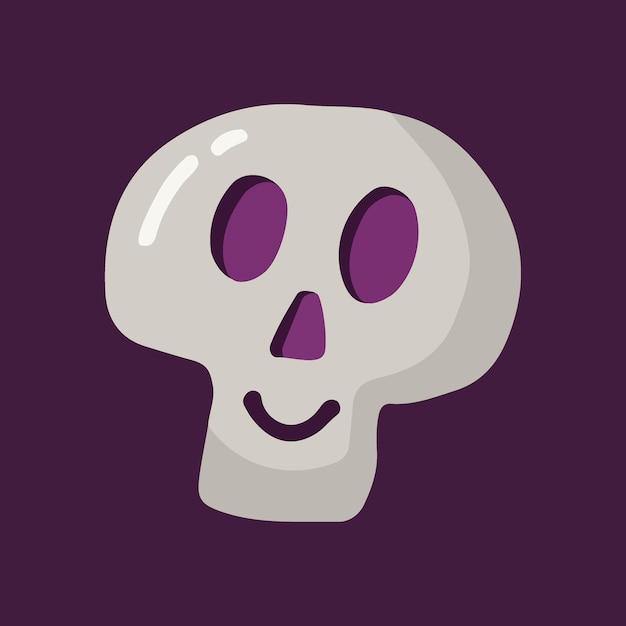 Vector vector isolated cute skull illustration in cartoon style