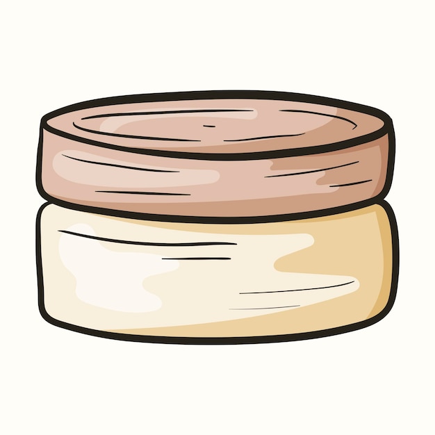 Vector isolated doodle illustration of cream jar with lid