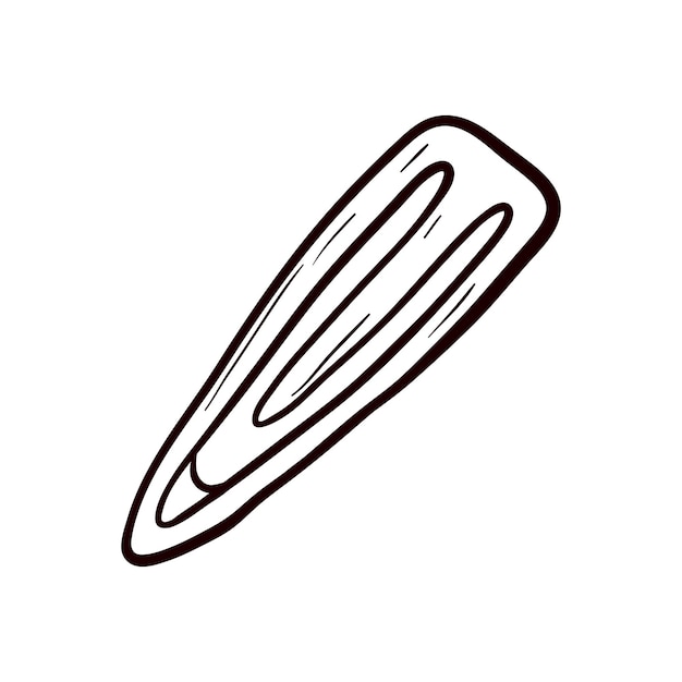 Vector isolated doodle illustration of hair clip