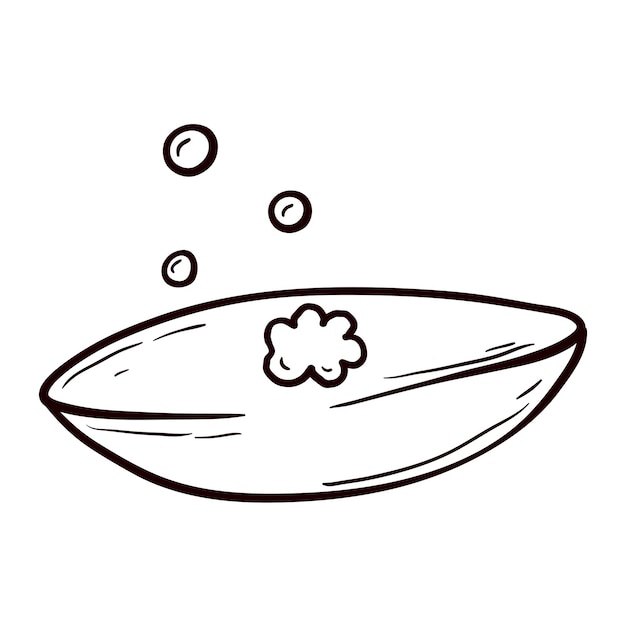 Illustrazione vettoriale isolata di doodle di sapone solido con bolle
