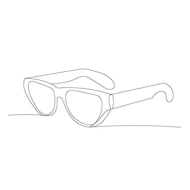 Vector isolated drawing one continuous line glasses