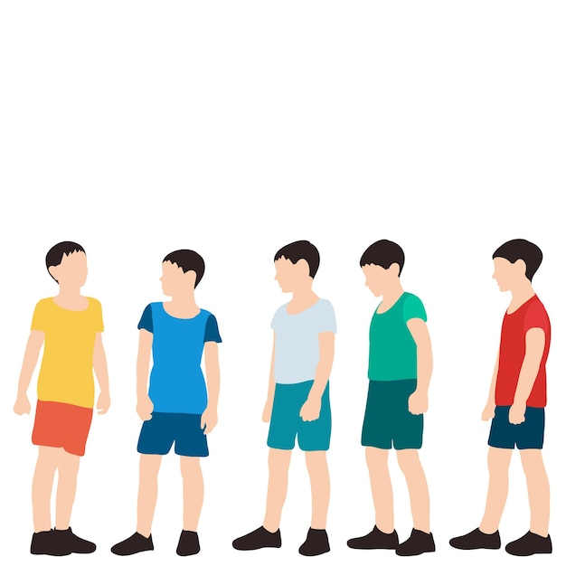 Vector vector isolated in a flat style children boys