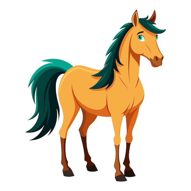 Vector vector of isolated horse standing on white