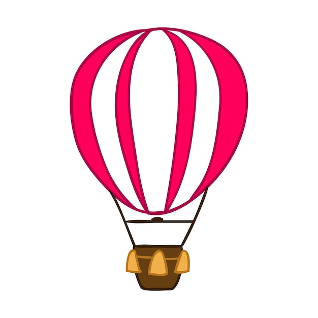 vector isolated hot air balloon pn white background