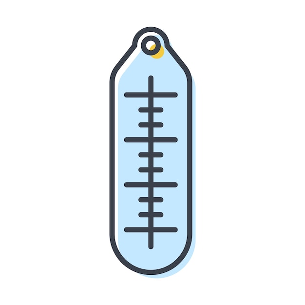 Vector isolated icon of a mercury thermometer to measure temperature.