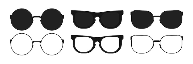 Vector isolated icon mockup for your design Glasses illustration in flat