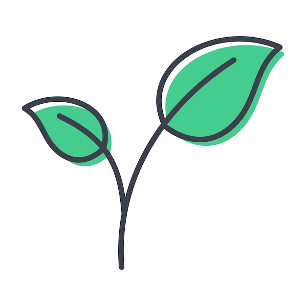 Vector isolated icon of sprout with leaves