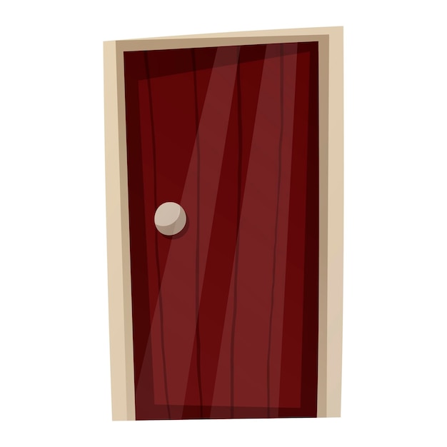 Vector isolated illustration of cartoon wooden closed door