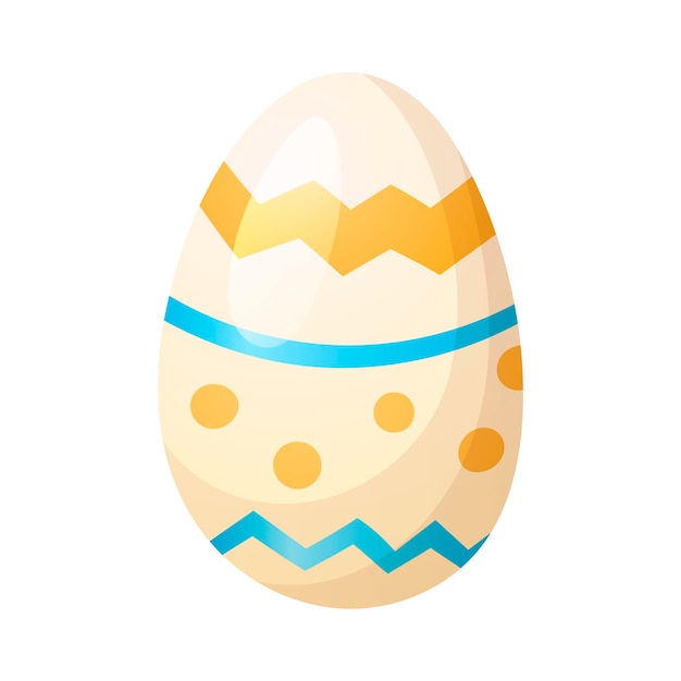 Vector isolated illustration of decorated chicken egg for Easter