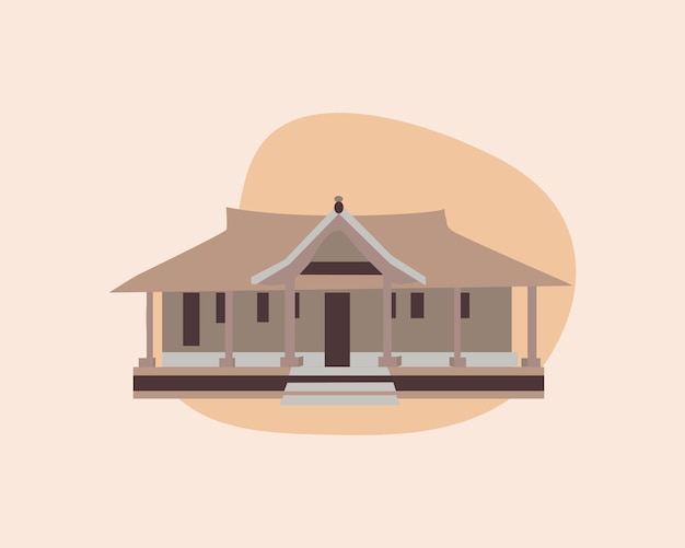 Vector isolated illustration of house of India.