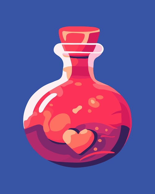 Vector isolated illustration of love drink