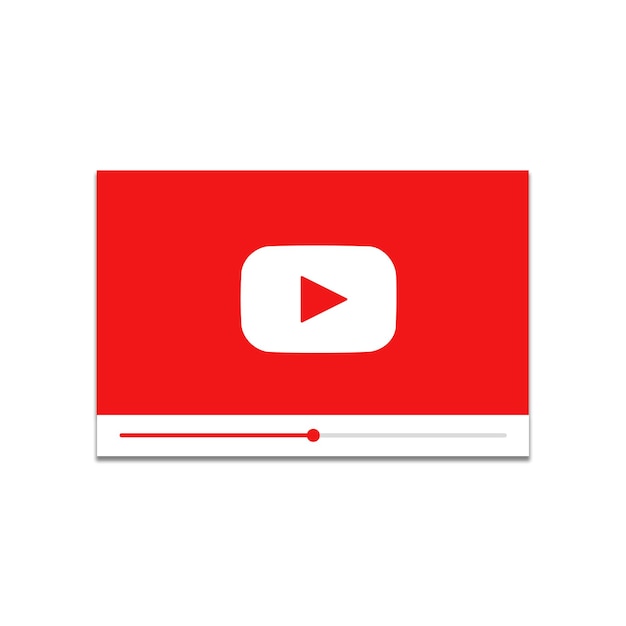 ベクトル youtubeのロゴのベクトル分離イラスト ビデオプレーヤー メディアプレーヤー フレームを透明なバックグラフに