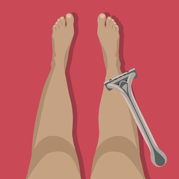 Vector vector isolated illustration of shaving legs