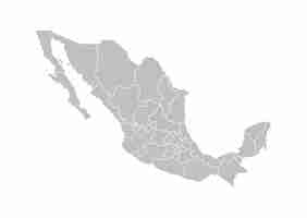 Vector vector isolated illustration of simplified administrative map of mexico united mexican states