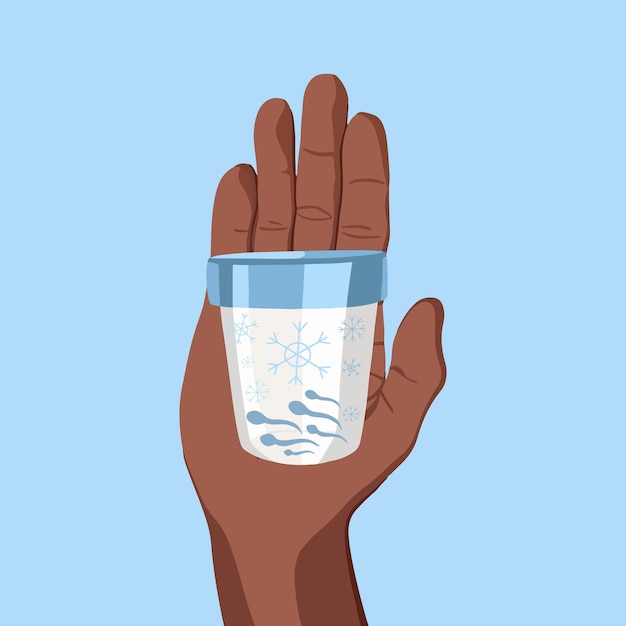 Векторная изолированная иллюстрация донорства спермы Замораживание спермы Банк спермы Спермограмма