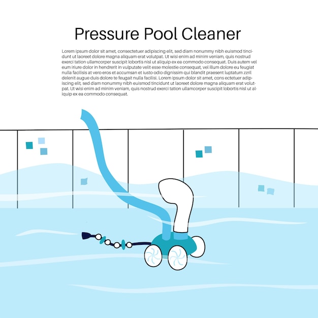 Illustrazione vettoriale isolata dell'aspirapolvere a pressione automatizzato della piscina