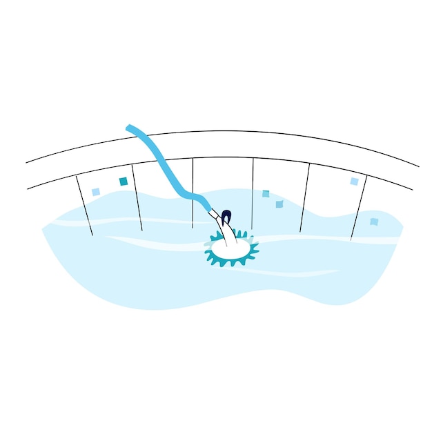 Vector isolated illustration of the swimming pool automated suction type vacuum cleaner.