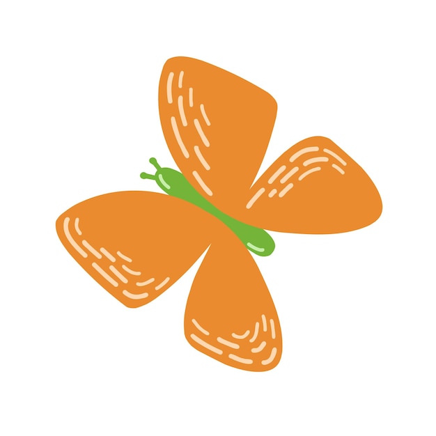 Векторная изолированная иллюстрация с оранжевой бабочкой для приглашения на открытки