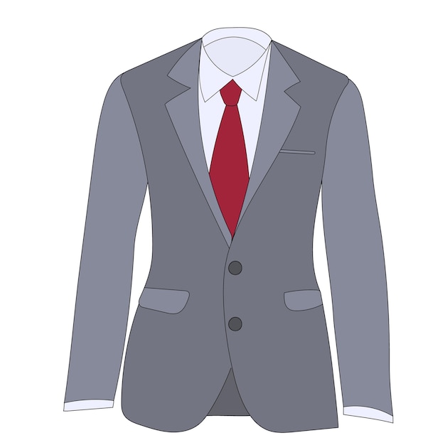 ベクトル 白い背景の上のネクタイとベクトル分離メンズジャケット