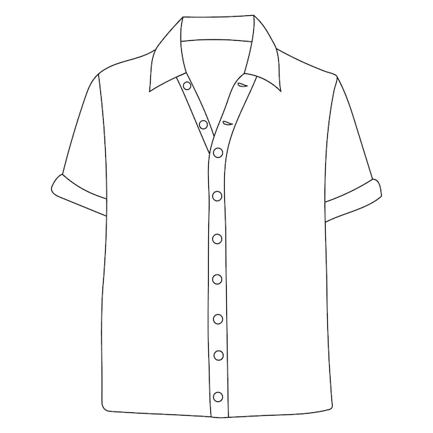 Vector isolated mens shirt on a white background sketch