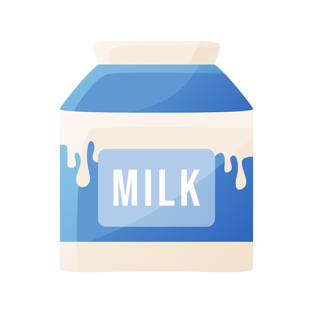 Vector vector isolated milk box in cartoon style