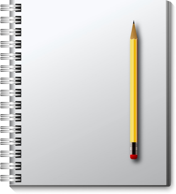 Vector vector isolated notebook with pencil.