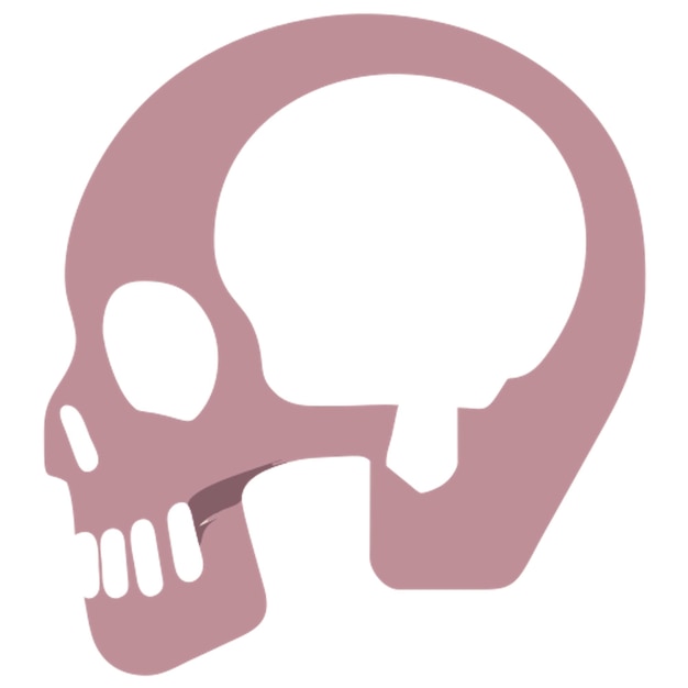 Vector vector isolated one single simplest smiling skull dead head isometric side view colorless black