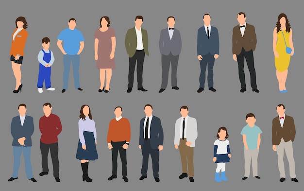 Vector isolated people collection