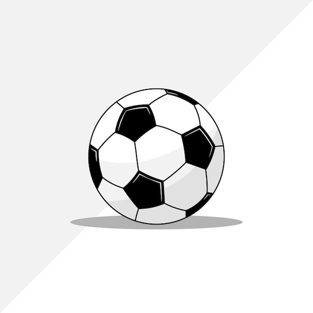 vector isolated realistic soccer ball black and white flat illustration football