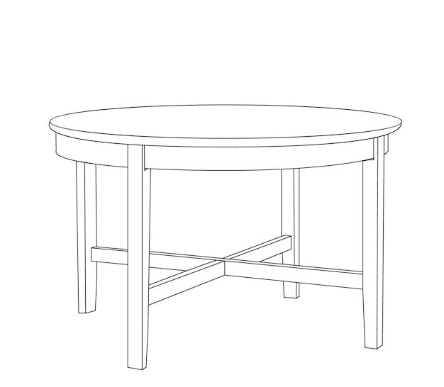 Vector isolated round contour table