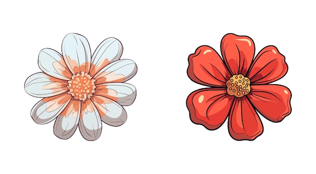 vector isolated set of flowers