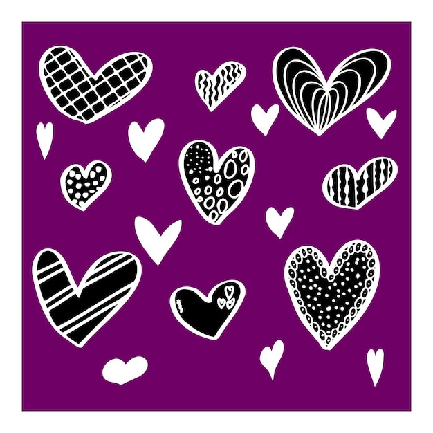 Vector isolated set of hearts