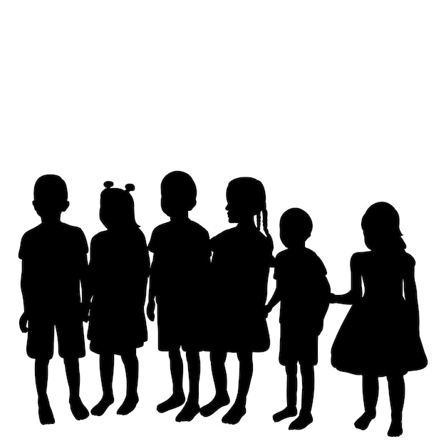 Vector vector isolated silhouette children stand
