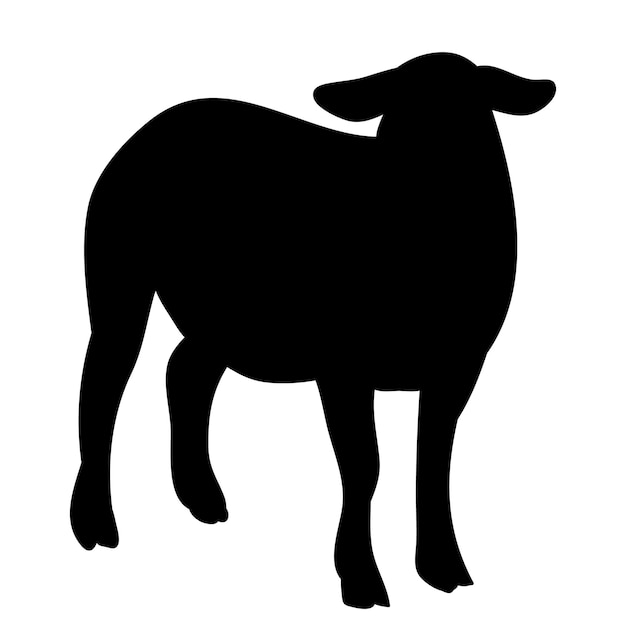 Vector isolated silhouette of a lamb