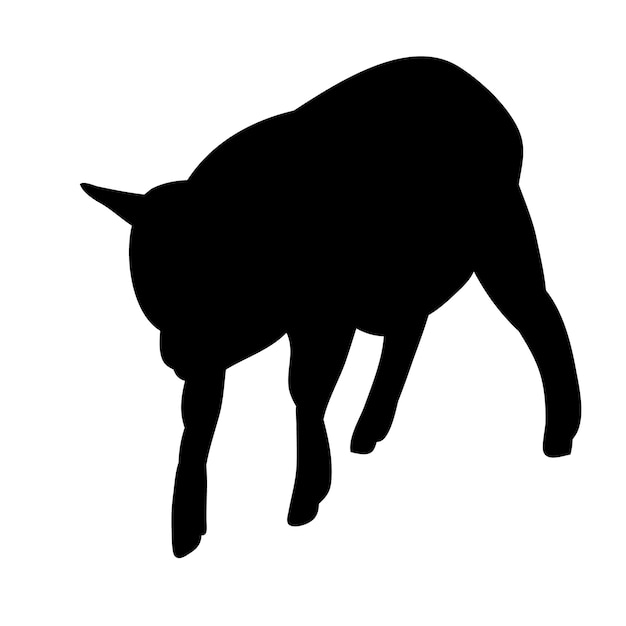 Vector isolated silhouette of a lamb