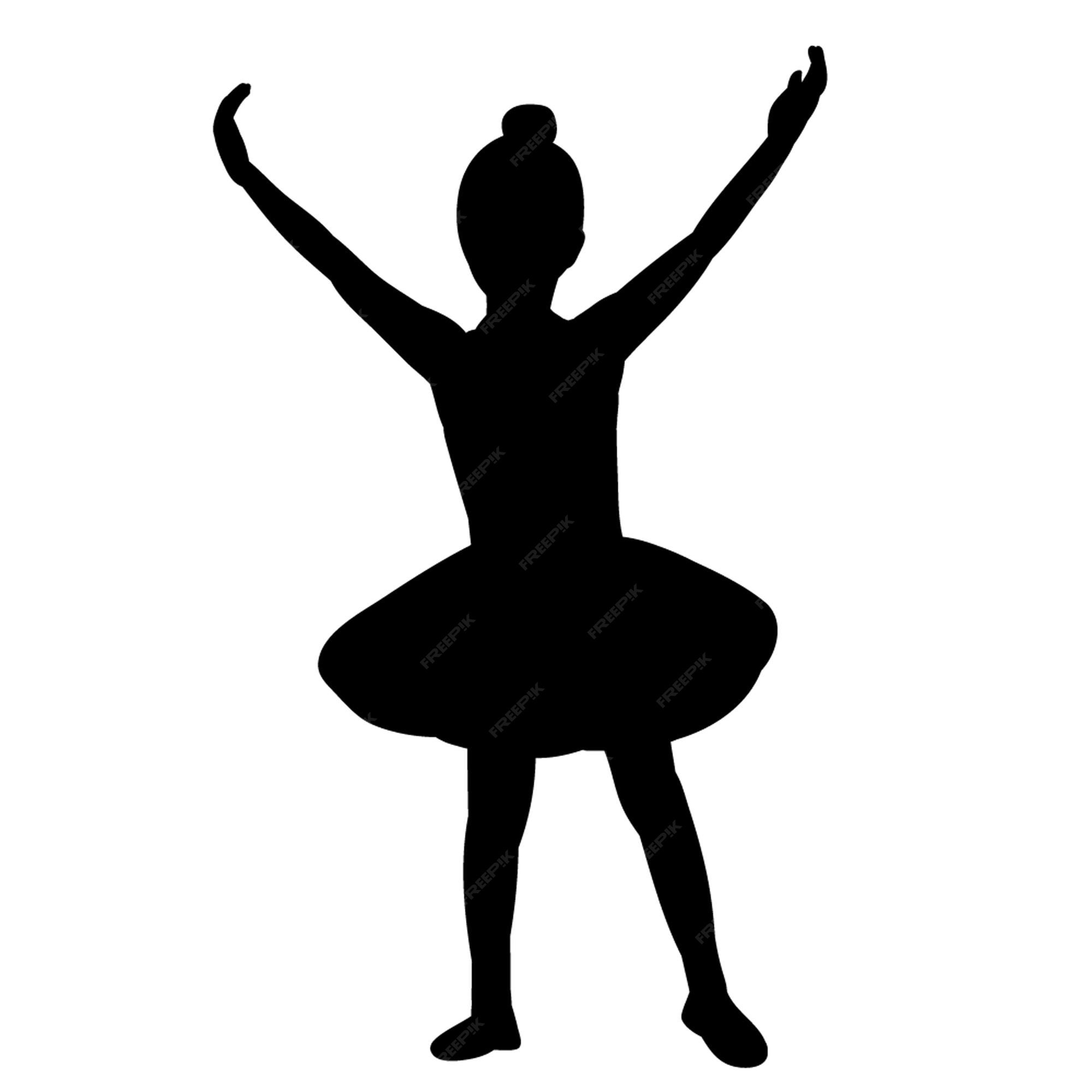 Premium Vector Vector isolated silhouette of a little girl ballerina
