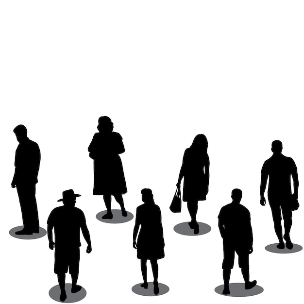 Vector vector isolated silhouette people go on a white background