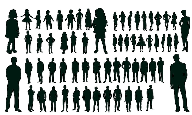 Vector vector isolated silhouettes set people