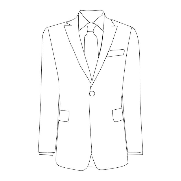 Vector isolated sketch of jacket tie